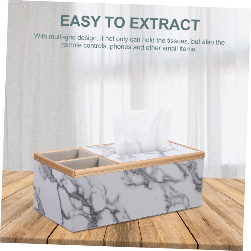 Gatuida Creative Marble Tissue Box Cover Practical Holder for Home