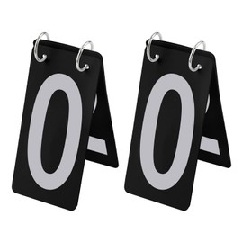 GOGO 2 Sets Tennis Score Keepers, 0-9 Double Sides, 2.5 x 5 Inch, Plastic Black Card with White Number