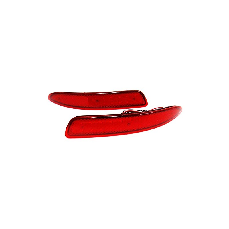2x Red Lens Rear Bumper Reflector LED Fog Tail Stop