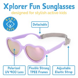 JAN & JUL Heart Shaped Polarized UV 400 Sunglasses for Toddler Girls (Frosty Lavender, M: 2-6 Years)