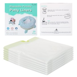 Pang Ban 20 Packs Drawstring Potty Liners with Absorbent Pads, Disposable Compatible OXO Tot 2-in-1 Go, Refill Bags for Toddler Travel, Fit Most Chairs