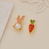 MUYAN Cute Small Easter Bunny Stud Earrings Pink Rabbit Orange