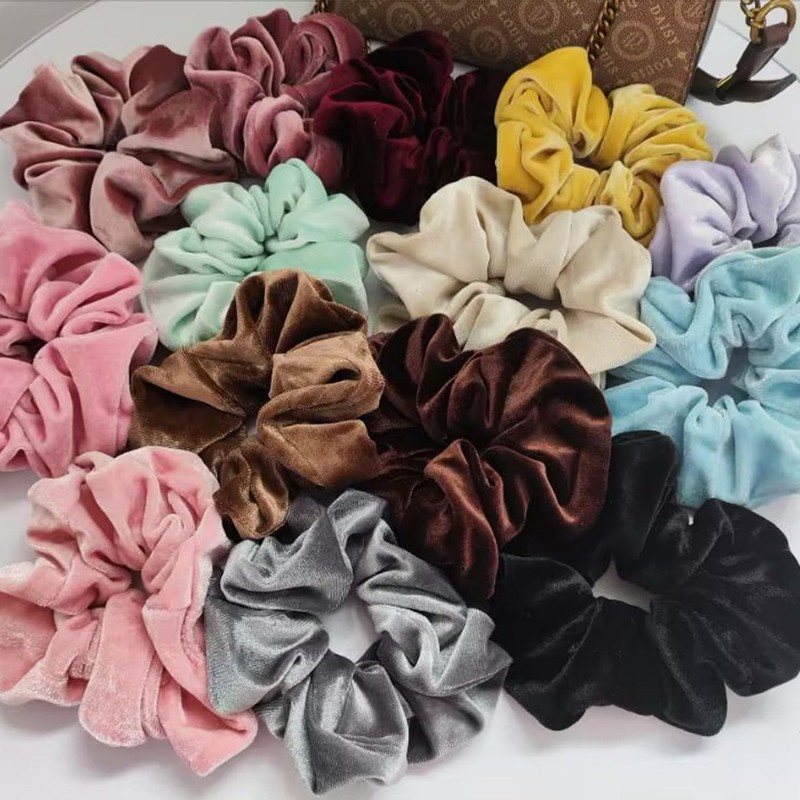 Velvet Scrunchies for Women - Jumbo Oversized Hair Scrunchy (4-Pack)