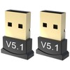 2 Pack Bluetooth 5.1 EDR USB Adapter for PC Receiver