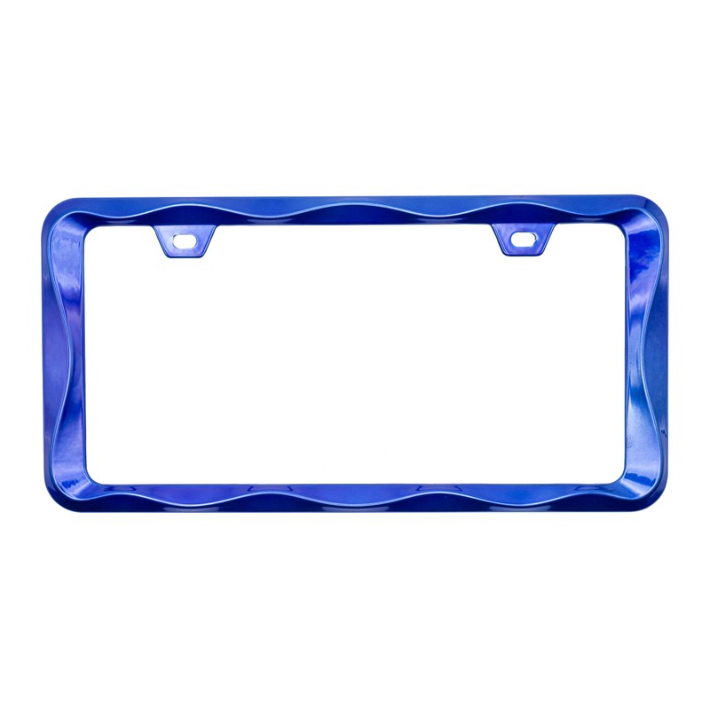Creathome 3D Curly Wave Pattern Shining Blue License Plate Frame