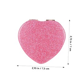 PACKOVE Heart Shape Folding Makeup Mirror Double-Sided Compact Mirror for Women Portable Travel Accessory with Magnetic Closure for Purse Daily Use