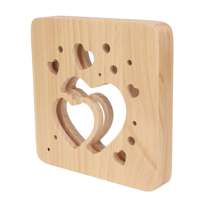 Wooden 3D LED Light Valentine's Day Hollow Hearts Shape Style