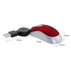 DIWOSHE 3 Button Retractable Retractable Super Mini Mouse with Cable