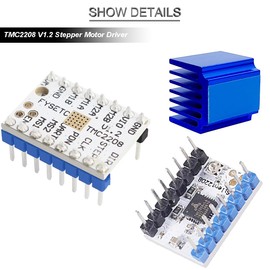 DKARDU 6 pcs TMC2208 V1.2 3D Printer Stepper Motor Driver Module Adjustable with Heat Sink Screwdriver for 3D Printer Controller Mother Boards Reprap MKS Prusa i3 Ender-3 Pro