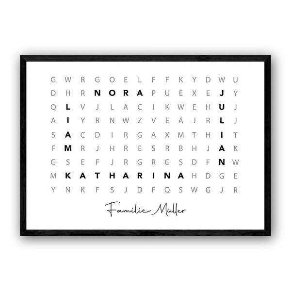 PULSE of HOME Zertify Personalised Family Poster Landscape - Crossword