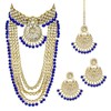 Aheli Boda India Kundan Beaded Heavy Bridal Long Gargantilla Collar
