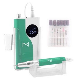 M - Ying Yang Brushless Nail Drill - 35K RPM Wireless Powerhouse, 85w, Aluminum Alloy Shell, Ultra Quiet Operation for Smooth Precision Nail Art (Green)