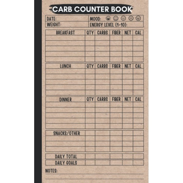 Carb Counter Book: Pocket Size Daily Food Diary to Track