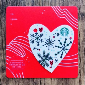 Starbucks 2017 Starbucks Holiday Christmas Snowflakes Heart Die Cut Key Fob Card New #6142