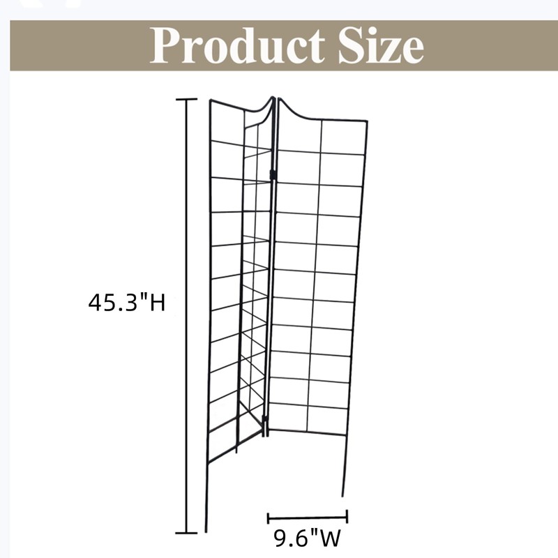 Scendor 3-Panel Folding Garden Trellis 45.3" H x 9.6" W,