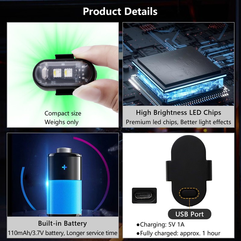 LECART High Brightness Wireless Led Strobe Lights 8 Colors Led
