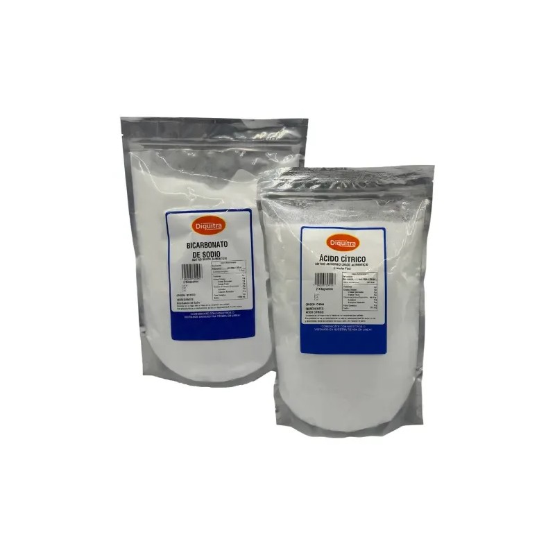 Bicarbonato De Sodio Y Acido Cítrico Grado Alimenticio 2 Kg