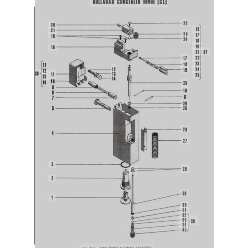 Dunhill Upper Platform Base (GOLD) For Dunhill Rollagas Lighter