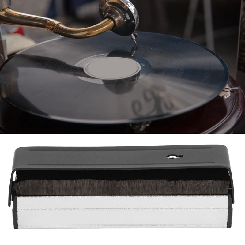 Vinyl Record Brush Aluminum Alloy Anti Static Fine Bristles Audio