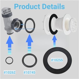 QMTCYXGS (4+4+4pc) 25076RP Washer and Ring Kit Fits for 1-1/2in Fittings, O-Ring Rubber Washer Fits for Intex Pool Plunger Valves and Intex Replacement Gasket 10255 10745 10262