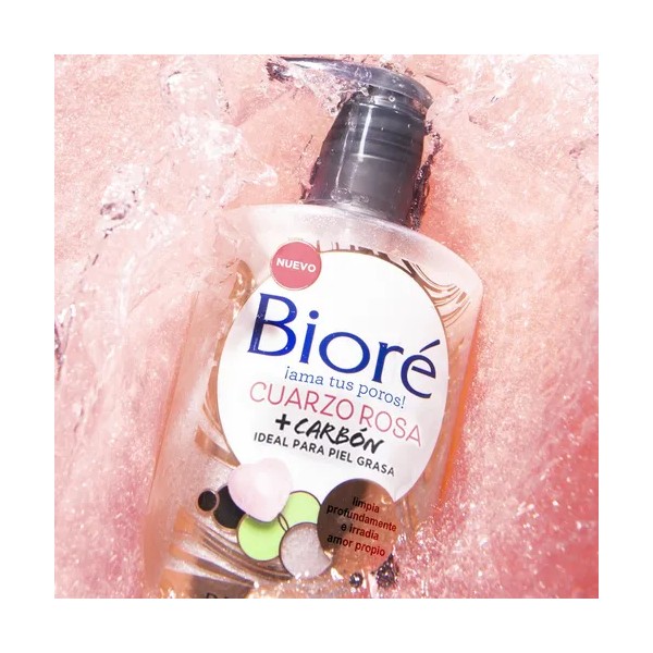 Bioré Cuarzo Rosa Y Carbón Limpiador Purificador Uso Diario