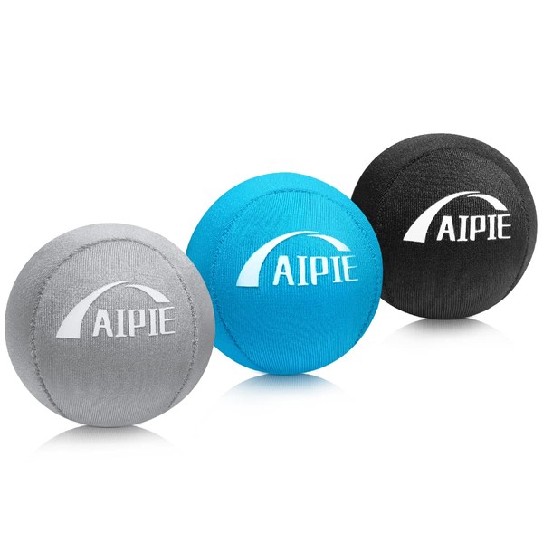 AIPIE 3 Stress Ball Hand Strength Trainer Physiotherapy 1 Soft 1 Medium 1 Hard Gel Massage Balls Set for Adult Kid Anxiety Relief Comfort Grip Resistance Training Finger Palme Wrist Fidget Squeeze Toy