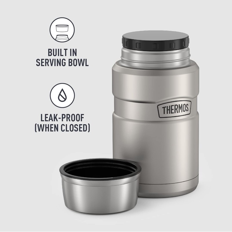 THERMOS Stainless King Vacuum-Insulated Food Jar, 24 Ounce, Matte Steel