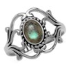 Silvershake Labradorite 925 Sterling Silver Victorian Style Rope Ring Size