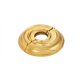 Renovators Supply Manufacturing Aluminum Escutcheon Plate 3.13 in OD Escutcheon 1/2 in IPS Lacquered Brass Finish Radiator Flange