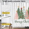 Fitumiw Merry Christmas Shower Curtain 72" x 72" Christmas Trees