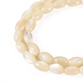 89 Pcs Natural Trochus Seashell Beads Oval Smooth Gemstone Loose Beads for DIY Bracelet Necklace Anklet Choker Ocean Beach Jewelry Making