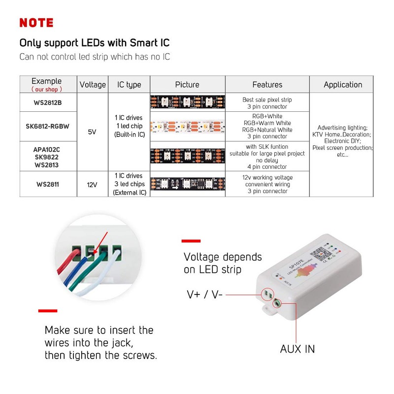 BTF-LIGHTING WS2812B WS2811 SP107E Music Bluetooth Full Color Controller iOS/Andriod