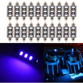 cciyu 42mm Festoon LED Bulbs Super Bright:211 212-2 6411 560 569 578 5730-3 SMD LED Bulbs Replacement fit for Interior Light Bulbs Dome Map Light Trunk Courtesy Light,20Pack Blue