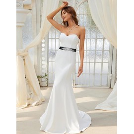 CoFashion Belts for Women Dresses Plus Size Black Sash Rhinestone Bridal Belts Wedding Dress Satin Ribbon Dressy Belt for Evening Bridesmaid Dresses Church Party Ball Gowns Prom Casual