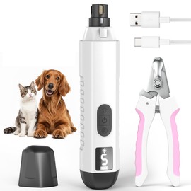 Dog Nail Grinder, Dog Nail Trimmers and Clippers Kit, 5 Speeds Nail Grinder for Dogs, Rechargeable Dog Nail Grinder with LED Light, Nail Grinder for Dogs Quiet, Nail Trimmer Nail Grinder for Dogs Cats