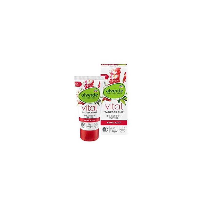 alverde NATURKOSMETIK Tagespflege Vital Lupinen-Peptide, 1 x 50 ml