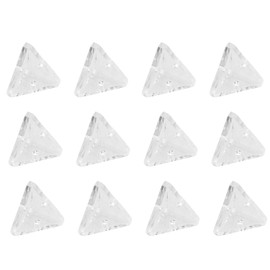 JCBIZ 12pcs Acrylic Corner Brackets with Screws, 20x20x3mm Decorative Corner Brackets Clear 3-Hole Right Angle Joint Brace Brackets Support Brackets for Furniture, Hardware, Drawer, Corner Stand
