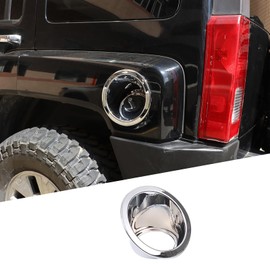Gas Cap Fuel Filler Door Cover Compatible with Hummer H3 2005-2009, ABS Fuel Tank Cap Trim, Exterior Fuel Tank Cap Protector Trim Accessories (Bright Silver)