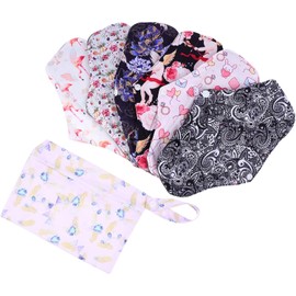 Toallas Sanitarias Reutilizables 7 Piezas de Fibra de Bambú con Bolsa Lavables para Menstruación, Posparto E Incontinencia Uso en Ejercicio y Viaje, con Diseño Antifugas