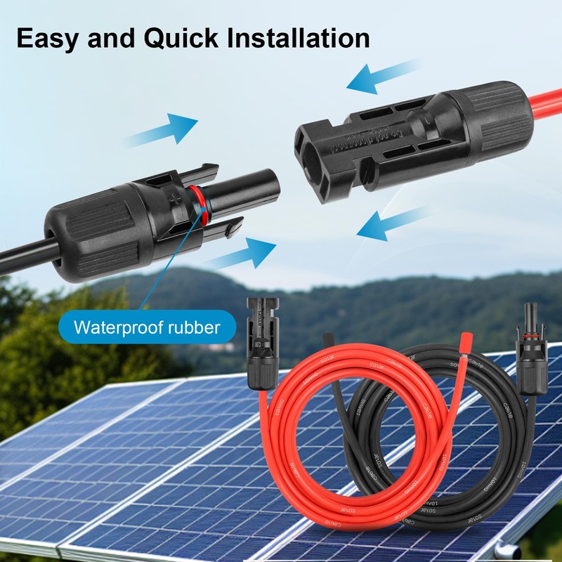 10AWG Solar Extension Panel Cable - 10FT Solar Wire with