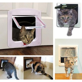 PETCUTE Cat Flaps for Glass Door cat flaps for upvc door Dog Door Pet Door 4 Way Locking easy installation Brown