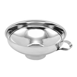 Voarge Stainless Steel Funnel, Kitchen Funnel, Large Opening Gourmet Jam Funnel, Stainless Steel Filling Funnel for Transfer of Liquids and Food (Silver, L)