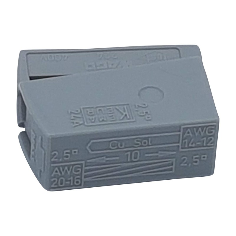 WAGO 224-101 LIGHTING CONNECTOR, 2 CON, 14-12 AWG (100 pieces)