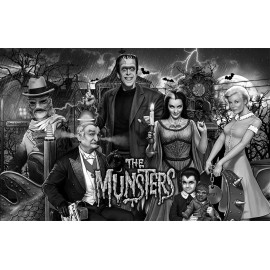 Stern Munsters Pinball Machine Custom Translite 01 Black and White Version