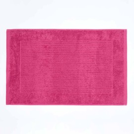 HOMESCAPES Imperial Plain Rasberry Bath Mat 50 x 80 cm - Super Soft Bathroom Mat - 100% Turkish Cotton Shower Mat