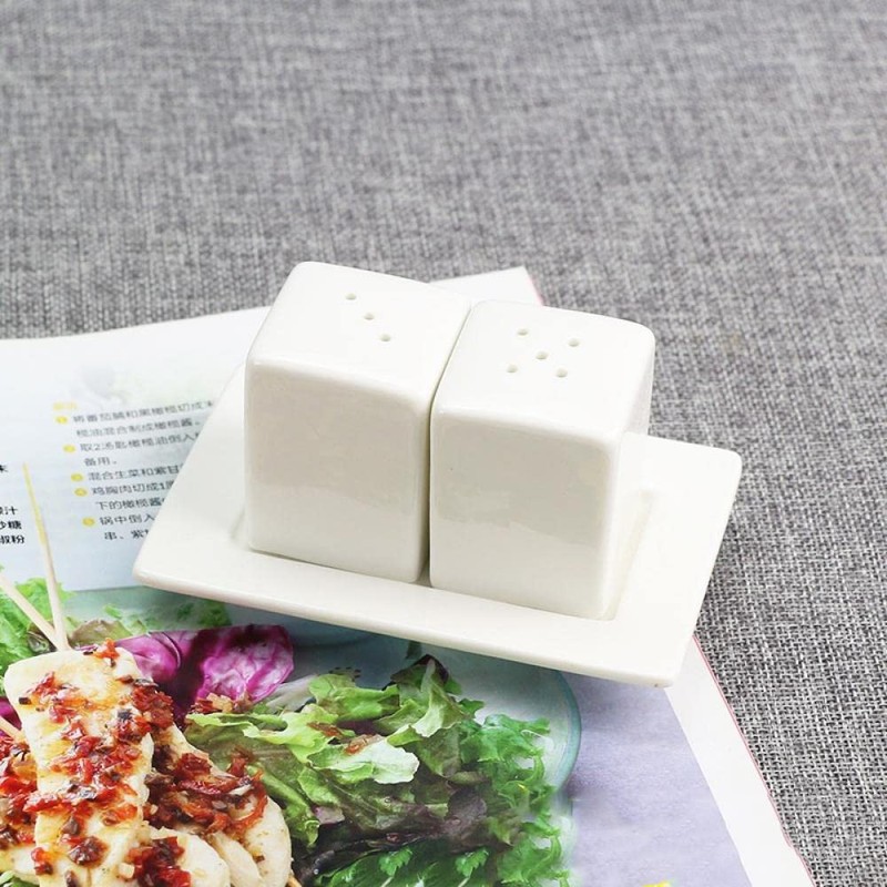Gaolinci White Porcelain Salt & Pepper Shakers, Salt Shaker Set
