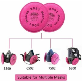 Unbranded 40PCS (20 Pairs) 2091 Filters for 6200 6300 6800 7502 Series Respirator 2091CN