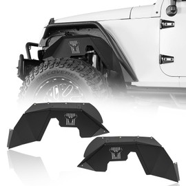 u-Box Aluminum Inner Fender Liners Wrangler JK Front Wheel Well Cover for Jeep Wrangler JK JKU 2007-2018 Splash Mud Guards w/Flag Bald Eagle