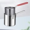 Stainless Steel Deep Fryer Pan Durable Portable Mini Long Handle