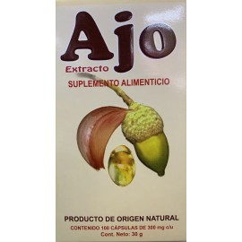 Azteca Ajo 100 capsulas Natural aceite esencial de ajo soya y pepita de calabaza